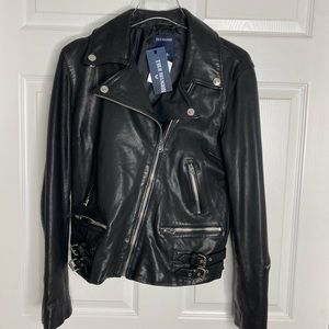 NWT True Religion Moto Leather Jacket Sz M